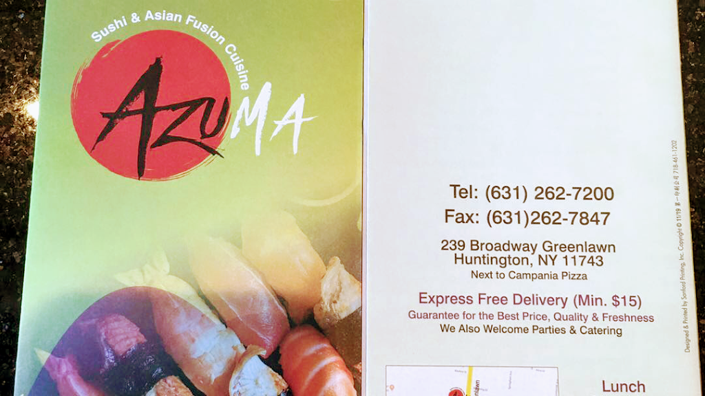 Azuma Sushi | 239 Broadway Greenlawn, Huntington, NY 11743 | Phone: (631) 262-7200