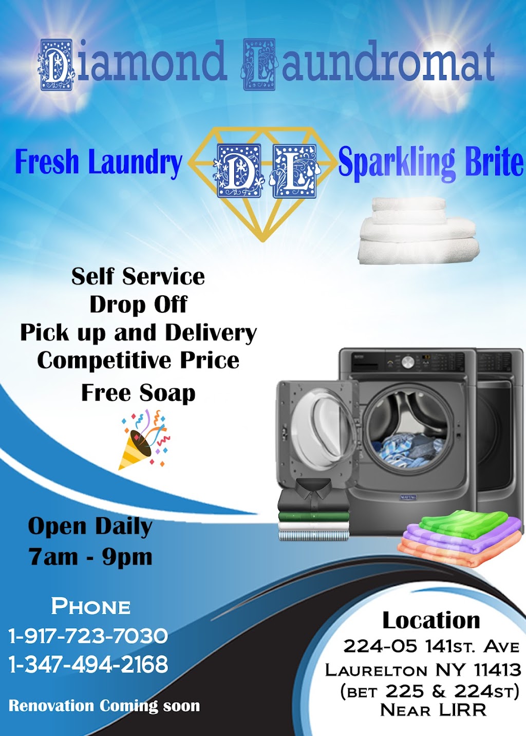 Diamond Laundromat | 22405 141st Ave, Queens, NY 11413 | Phone: (347) 871-1428