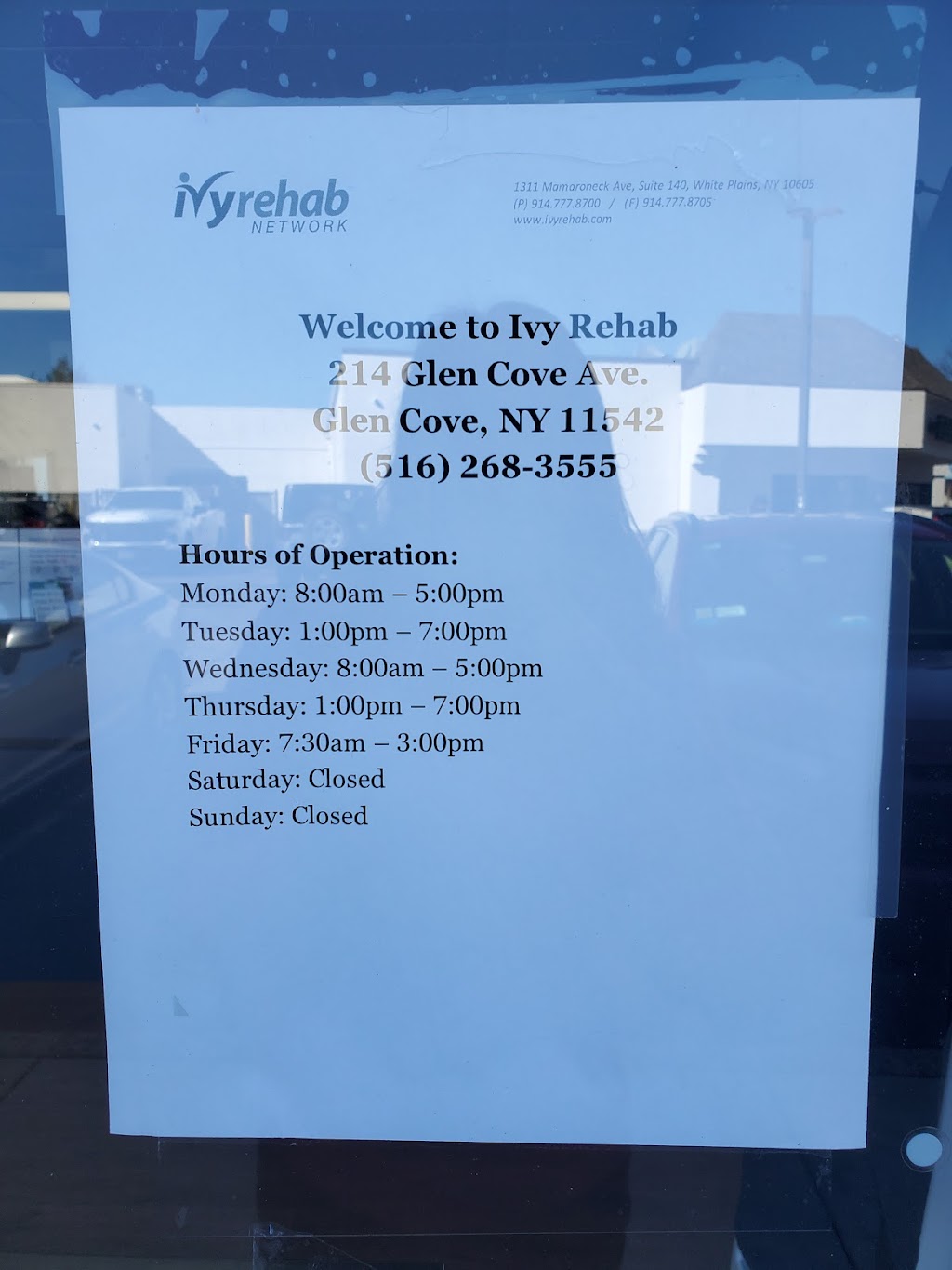 Ivy Rehab HSS Physical Therapy Center of Excellence | 214 Glen Cove Ave, Glen Cove, NY 11542 | Phone: (516) 268-3555