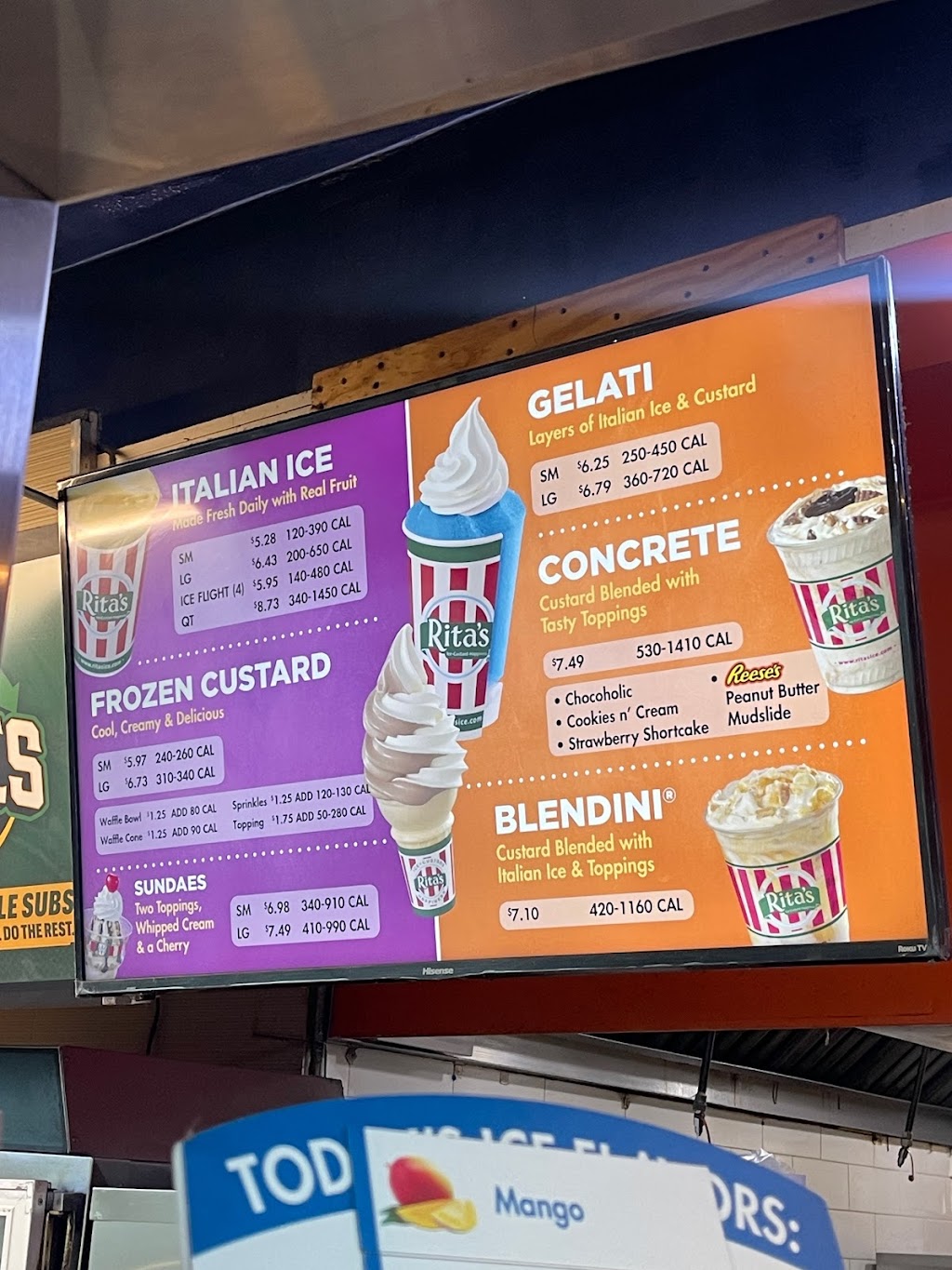 Ritas Italian Ice & Frozen Custard | 4 South Street LL Space 206, New York, NY 10004 | Phone: (212) 943-1800