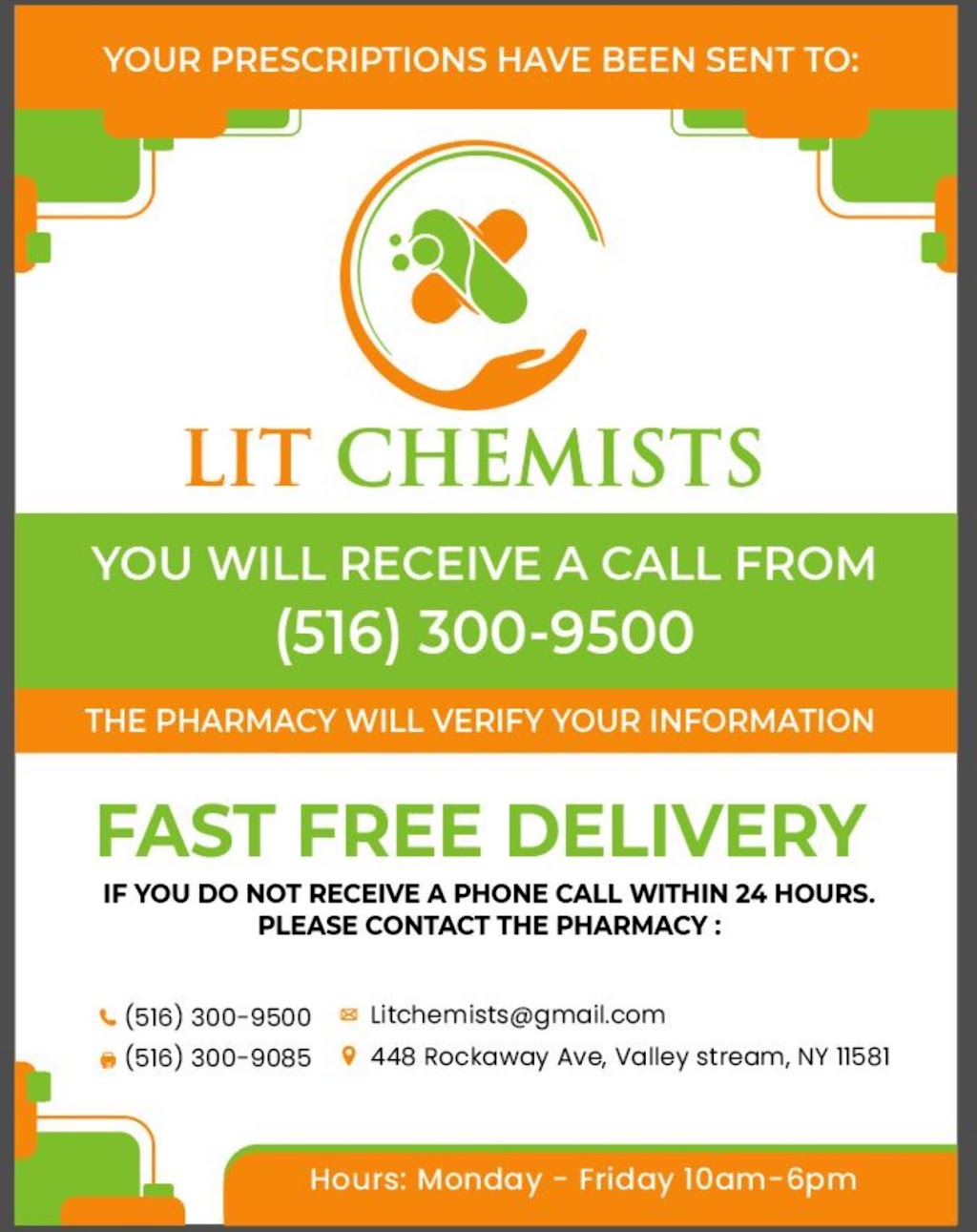 LIT Chemists Specialty Pharmacy | 448 Rockaway Ave, Valley Stream, NY 11581 | Phone: (516) 300-9500