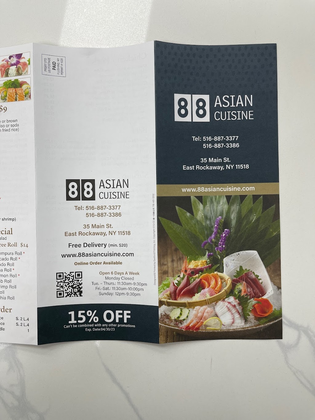 88 Asian Cuisine | 35 Main St, East Rockaway, NY 11518 | Phone: (516) 887-3386