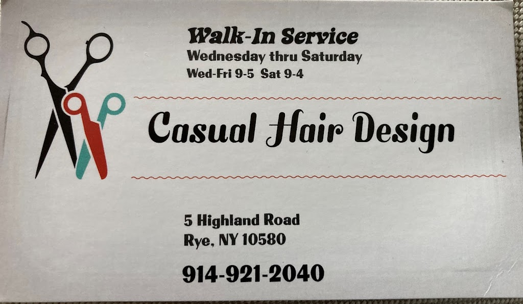 Casual Hair Design | 5 Highland Rd, Rye, NY 10580 | Phone: (914) 921-2040