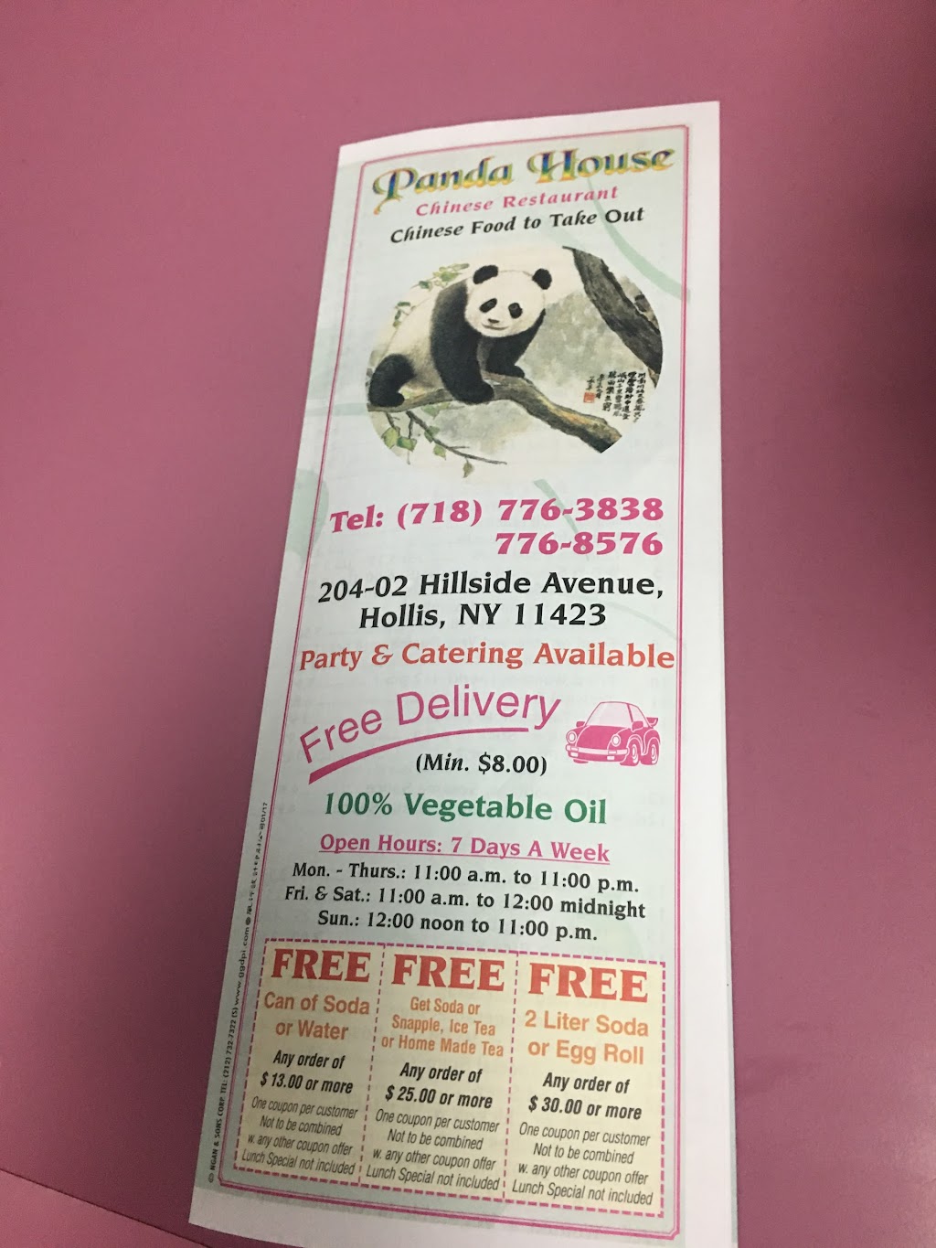 Panda House | 204-02 Hillside Avenue, Queens, NY 11423 | Phone: (718) 776-3838