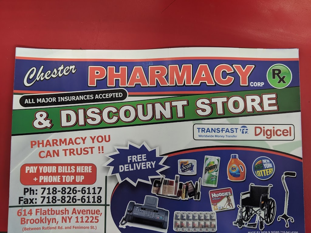 Chester Pharmacy | 614 Flatbush Ave, Brooklyn, NY 11225 | Phone: (718) 826-6117