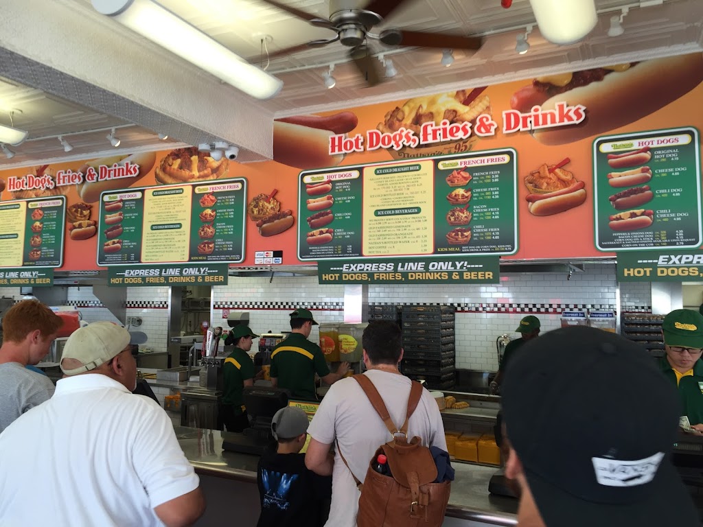 Nathans Famous, Coney Island Boardwalk | 1205 Riegelmann Boardwalk, 1205 Riegelmann Boardwalk, Brooklyn, NY 11224 | Phone: (718) 714-7207