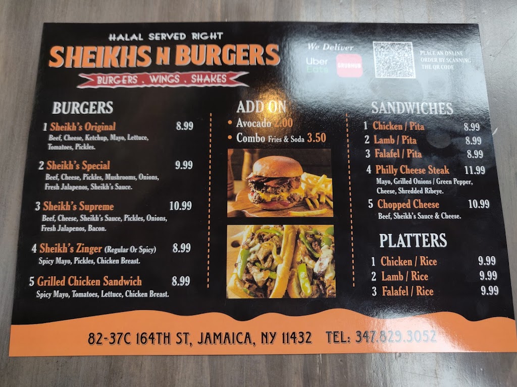 SHEIKHS N BURGERS | 82-37C, 164th St, Queens, NY 11432 | Phone: (347) 829-3052