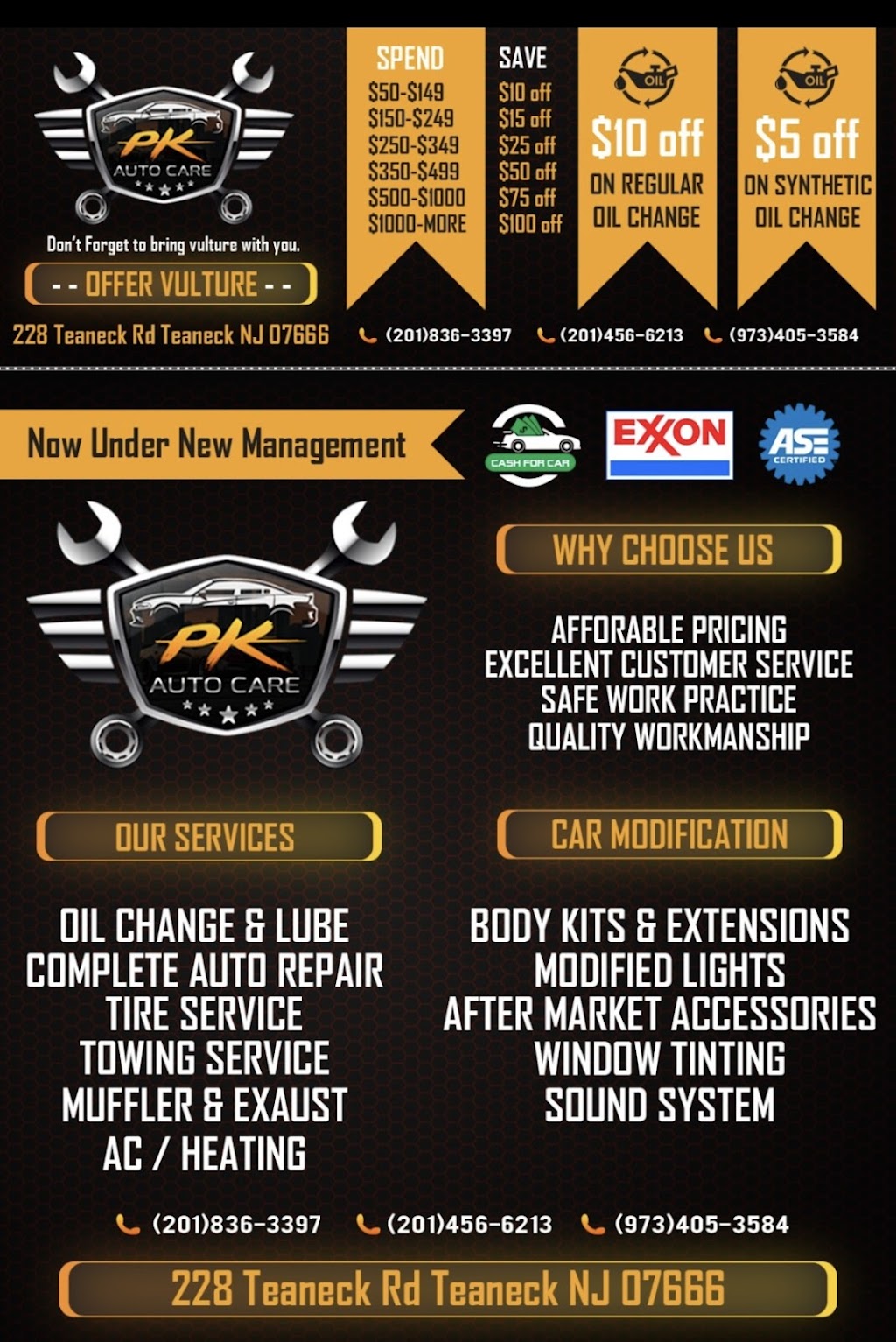 PK Auto Care | 228 Teaneck Rd, Teaneck, NJ 07666 | Phone: (201) 899-1215