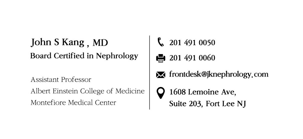 JK Nephrology & Hypertension (JK 신장내과 - 고혈압 클리닉) | 1608 Lemoine Ave Suite 203, Fort Lee, NJ 07024 | Phone: (201) 491-0050