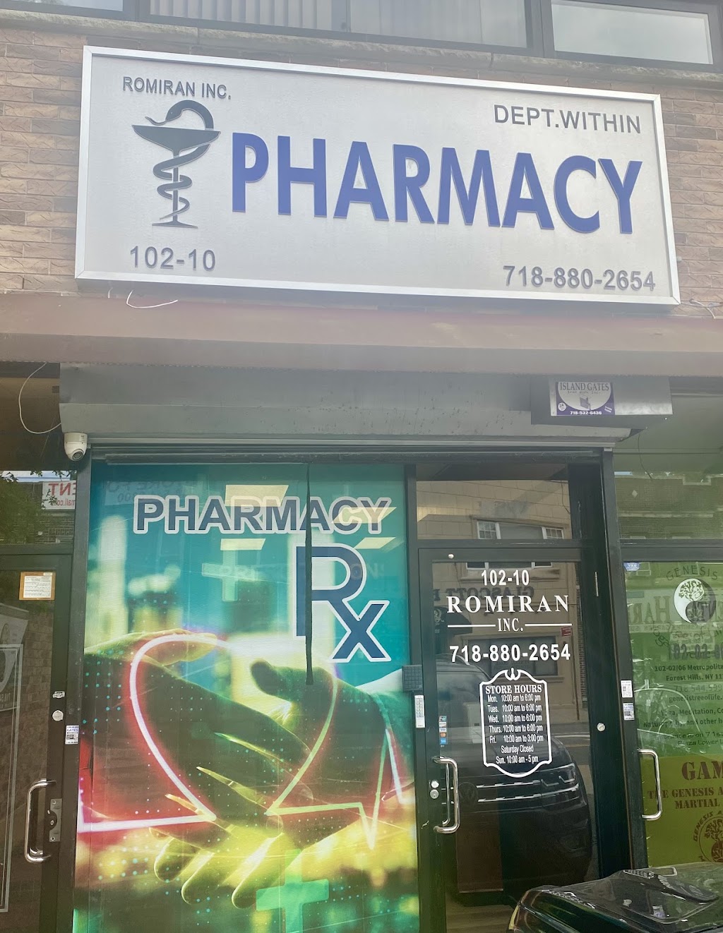 Pharmacy Romiran Inc, Forest Hills, Queens | 102-10 Metropolitan Ave Store 2, Queens, NY 11375 | Phone: (718) 880-2842