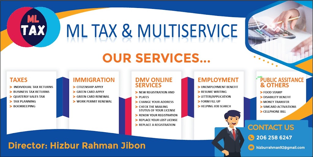 ML TAX & MULTISERVICE | 7708 101st Ave, Queens, NY 11416 | Phone: (206) 258-6247