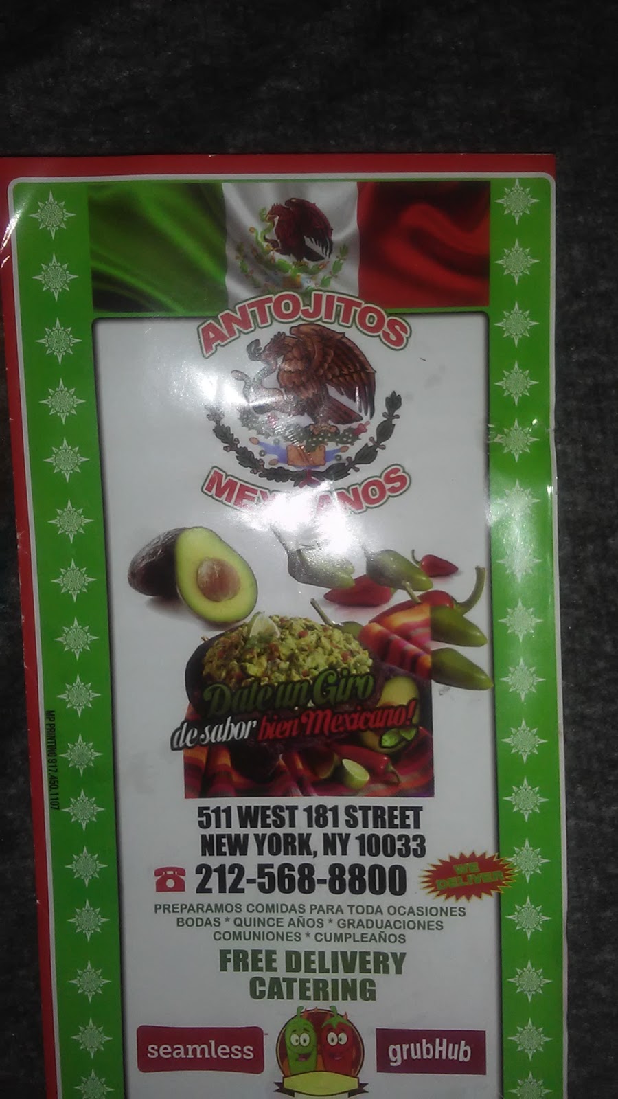 Antojitos Mexicanos | 511w W 181st St, New York, NY 10033 | Phone: (212) 568-8800