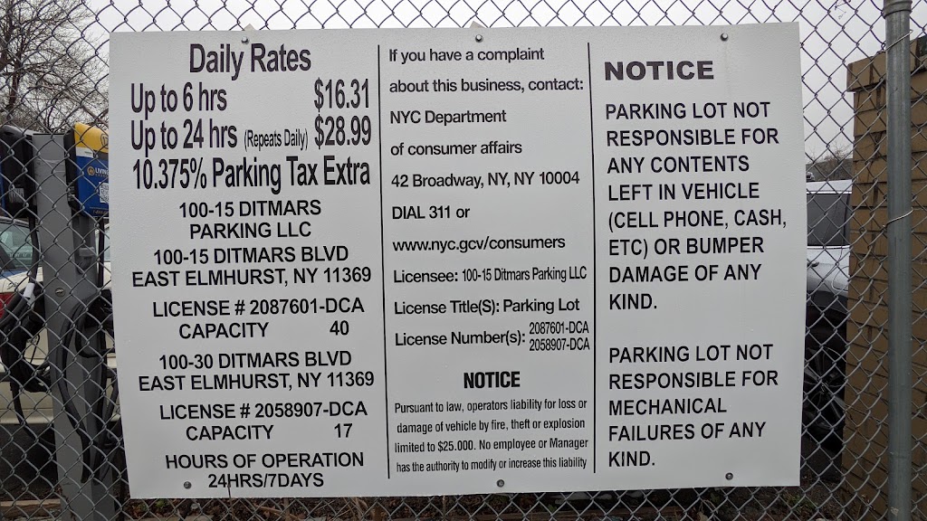 101-15 Ditmars Blvd Parking | 101-15 Ditmars Blvd, East Elmhurst, NY 11369 | Phone: (718) 512-0255