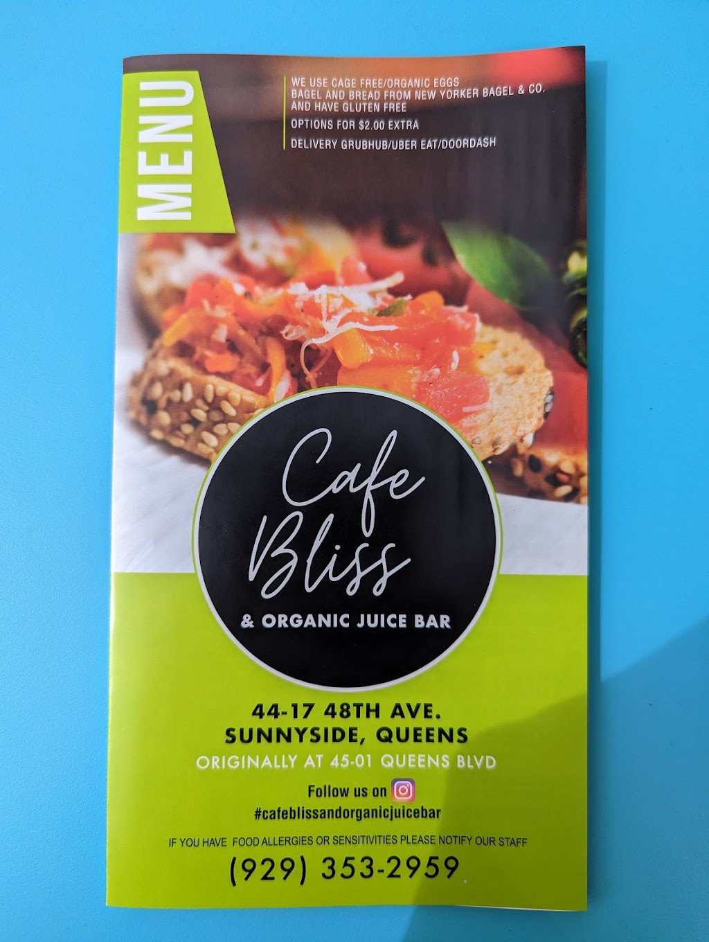 Cafe bliss and organic juice bar | 44-17 48th Ave, Queens, NY 11377 | Phone: (929) 353-2959