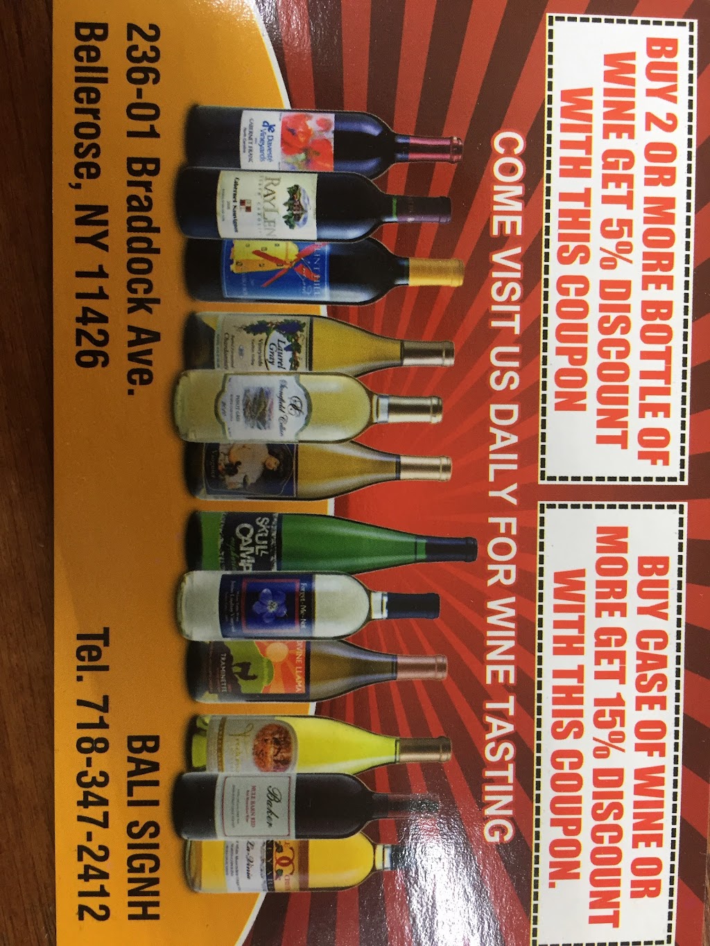 Braddock Liquor and Wine | 236-01 Braddock Ave, Queens, NY 11426 | Phone: (718) 343-9463