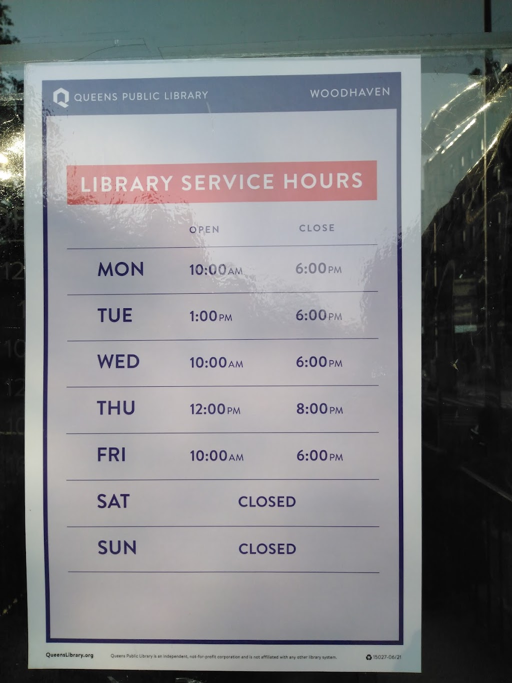 Queens Public Library at Woodhaven | 85-41 Forest Pkwy, Queens, NY 11421 | Phone: (718) 849-1010