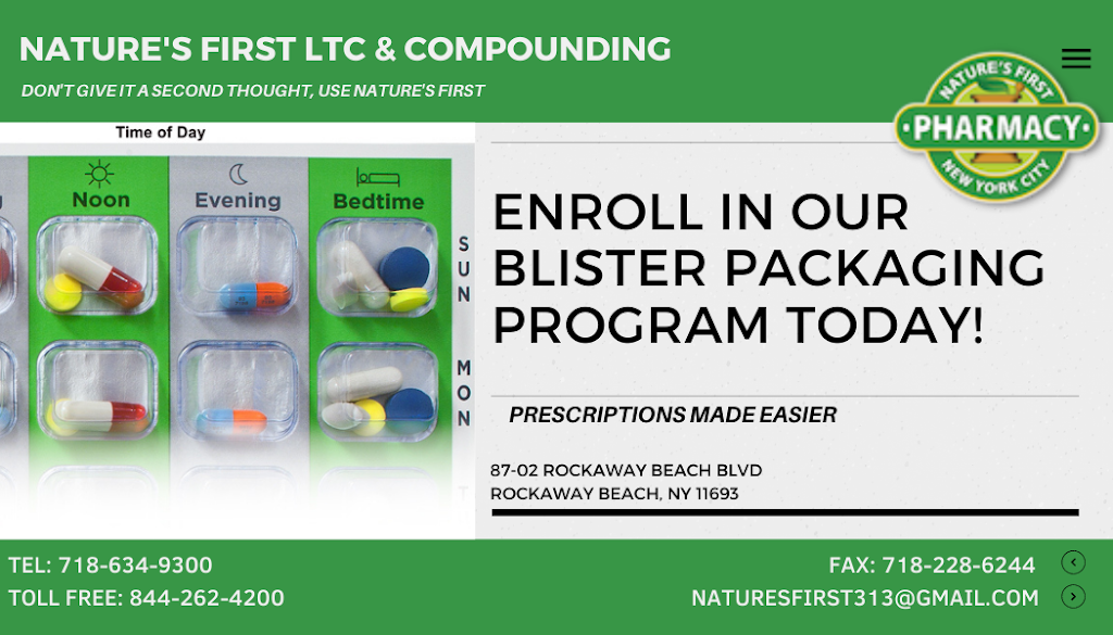 Natures First LTC & Compounding Pharmacy | 8702 Rockaway Beach Blvd, Queens, NY 11693 | Phone: (718) 634-9300