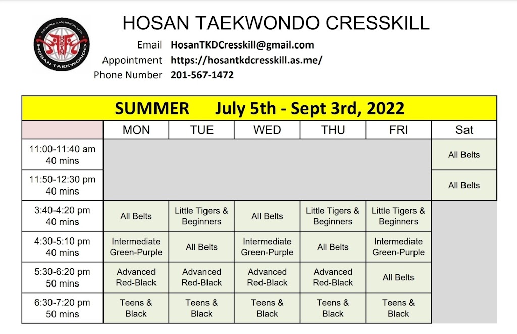 Hosan Taekwondo Cresskill | 350 Madison Ave 2nd Fl, Cresskill, NJ 07626 | Phone: (201) 567-1472