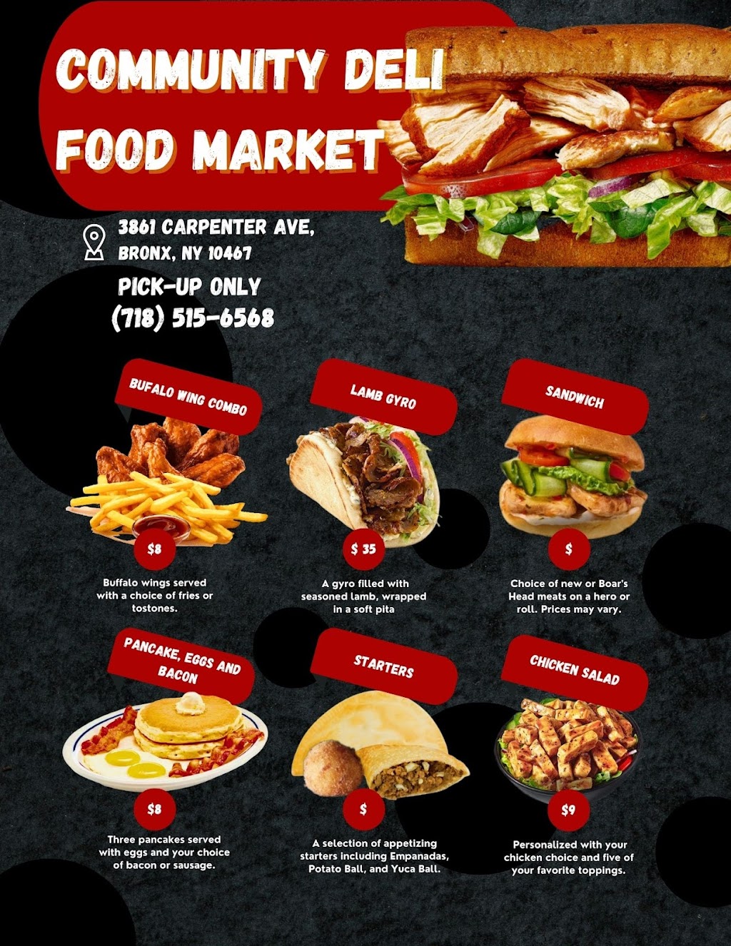 Community Deli Food Market | 3861 Carpenter Ave, Bronx, NY 10467 | Phone: (718) 515-6568